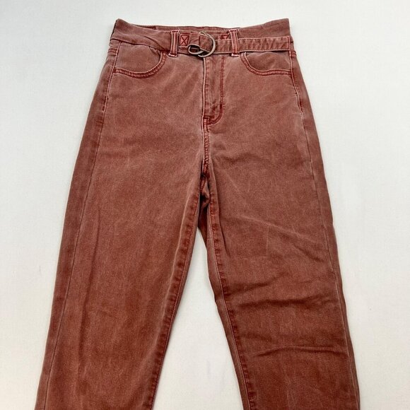 American Eagle Womens Curvy Jeggings High Rise Rose Size 0 Short Buckle - Picture 2 of 10